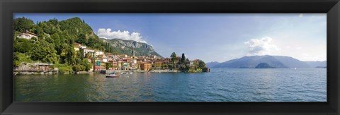 Framed Town at the lakeside, Lake Como, Como, Lombardy, Italy Print