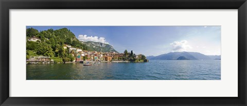 Framed Town at the lakeside, Lake Como, Como, Lombardy, Italy Print