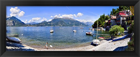 Framed Boats on Lake Como Print