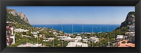 Framed Town at the waterfront, Marina Grande, Capri, Campania, Italy Print