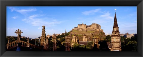 Framed Castle viewed from St. John&#39;s Church, Edinburgh Castle, Edinburgh, Scotland Print