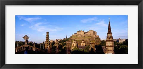 Framed Castle viewed from St. John&#39;s Church, Edinburgh Castle, Edinburgh, Scotland Print