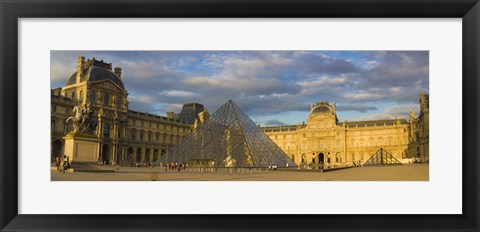 Framed Pyramid structure, Louvre Museum, Paris, France Print