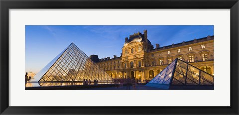 Framed Pyramids in front of a museum, Louvre Pyramid, Musee Du Louvre, Paris, Ile-de-France, France Print