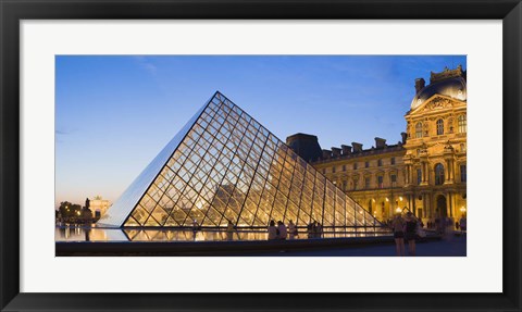 Framed Pyramid in front of the Louvre Museum, Paris, France Print