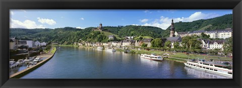 Framed Town at the riverside, Mosel River, Cochem, Rhineland-Palatinate, Germany Print