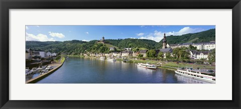 Framed Town at the riverside, Mosel River, Cochem, Rhineland-Palatinate, Germany Print