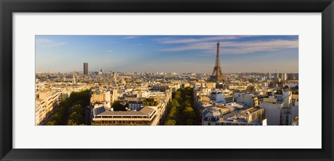 Framed Cityscape with Eiffel Tower in background, Paris, Ile-de-France, France Print