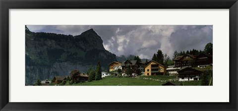 Framed Buildings in a village, Engelberg, Obwalden Canton, Switzerland Print