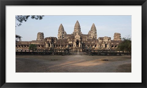 Framed Facade of a temple, Angkor Wat, Angkor, Siem Reap, Cambodia Print