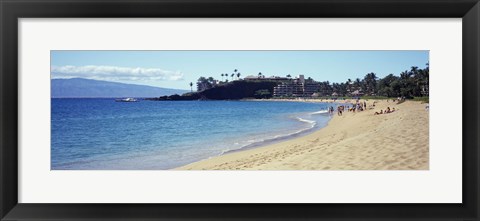 Framed Hotel on the beach, Black Rock Hotel, Maui, Hawaii, USA Print