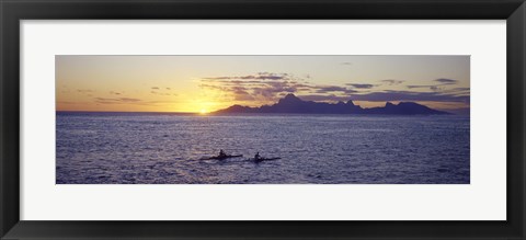 Framed Sea at sunset, Moorea, Tahiti, Society Islands, French Polynesia Print