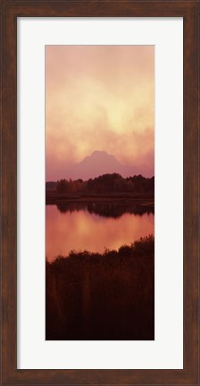 Framed Reflection of a mountain in a river, Oxbow Bend, Snake River, Grand Teton National Park, Teton County, Wyoming, USA Print