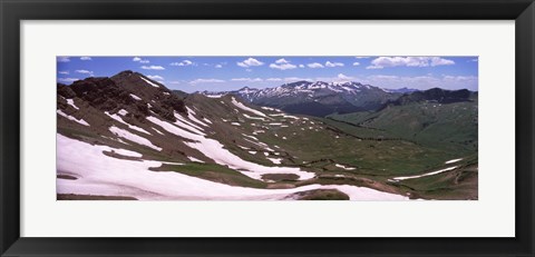 Framed Mountains covered with snow, West Maroon Pass, Crested Butte, Gunnison County, Colorado, USA Print