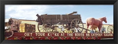 Framed Low angle view of a horse cart statue, Route 66, Arizona, USA Print