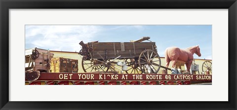 Framed Low angle view of a horse cart statue, Route 66, Arizona, USA Print