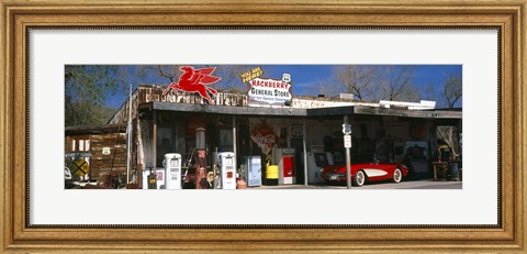 Framed Store with a gas station on the roadside, Route 66, Hackberry, Arizona Print