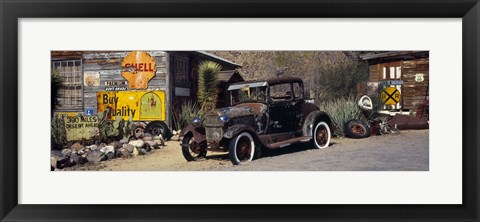 Framed Abandoned vintage car at the roadside, Route 66, Arizona Print