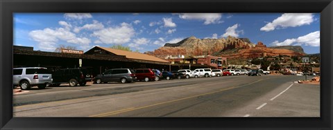 Framed Cars parked at the roadside, Sedona, Coconino County, Arizona, USA Print