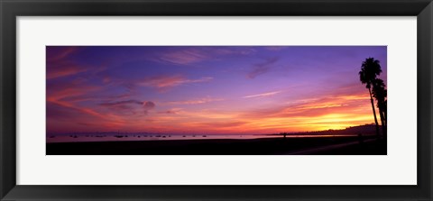 Framed Sunset over the ocean, Santa Barbara, California, USA Print