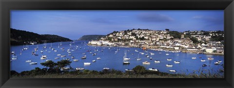 Framed Town on an island, Salcombe, South Hams, Devon, England Print