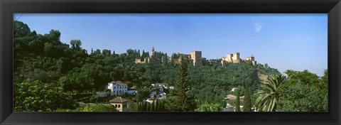 Framed Palace viewed from Sacromonte, Alhambra, Granada, Granada Province, Andalusia, Spain Print