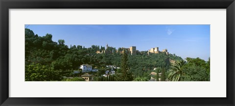 Framed Palace viewed from Sacromonte, Alhambra, Granada, Granada Province, Andalusia, Spain Print