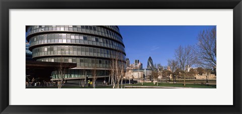 Framed Buildings in a city, Sir Norman Foster Building, London, England Print