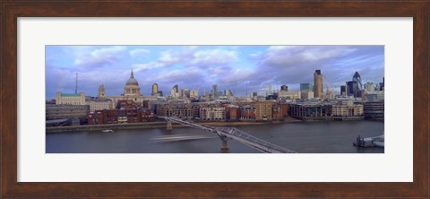 Framed Bridge across a river, London Millennium Footbridge, St. Paul&#39;s Cathedral, London, England 2008 Print