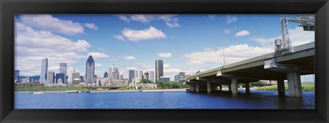 Framed Bridge across a canal, Lachine Canal, Autoroute Bonaventure, Montreal, Quebec, Canada 2009 Print