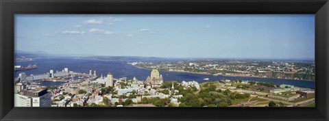 Framed High angle view of a cityscape, Chateau Frontenac Hotel, Quebec City, Quebec, Canada 2010 Print