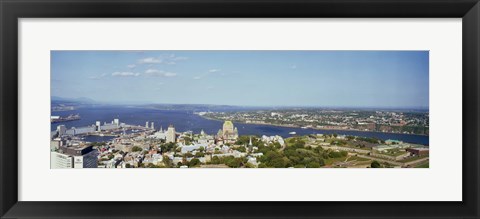 Framed High angle view of a cityscape, Chateau Frontenac Hotel, Quebec City, Quebec, Canada 2010 Print