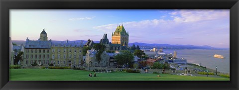 Framed Grand hotel in a city, Chateau Frontenac Hotel, Quebec City, Quebec, Canada Print