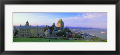 Framed Grand hotel in a city, Chateau Frontenac Hotel, Quebec City, Quebec, Canada Print