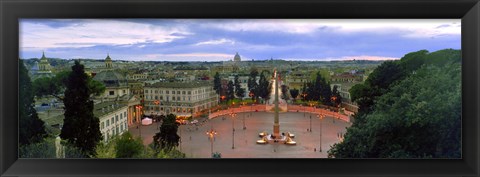 Framed Town square with St. Peter&#39;s Basilica in the background, Piazza del Popolo, Rome, Italy (horizontal) Print