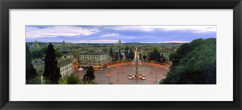 Framed Town square with St. Peter&#39;s Basilica in the background, Piazza del Popolo, Rome, Italy (horizontal) Print