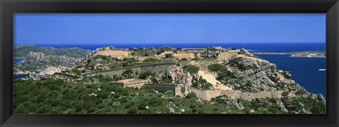 Framed Island in the sea, Capo D&#39;Orso, Sardinia, Italy Print