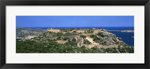 Framed Island in the sea, Capo D&#39;Orso, Sardinia, Italy Print