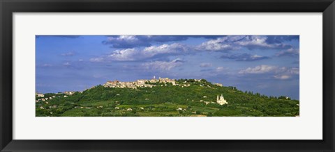 Framed Town on a hill, Montepulciano, Val di Chiana, Siena Province, Tuscany, Italy Print