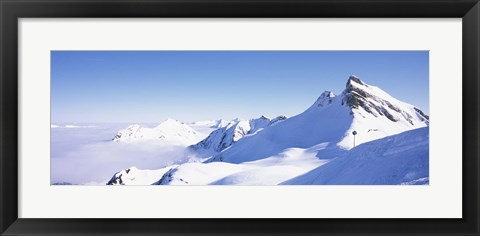 Framed Snowcapped mountain range, Damuls, Faschina, Vorarlberg, Austria Print