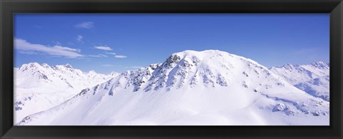 Framed Snowcapped mountain range, Ski Stuben, Arlberg, Vorarlberg, Austria Print