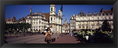 Framed Buildings along a street, Besancon, Franche-Comte, France Print