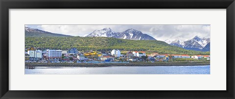 Framed Town at waterfront, Ushuaia, Tierra Del Fuego, Argentina Print