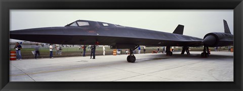 Framed Lockheed SR-71 Blackbird on a runway Print
