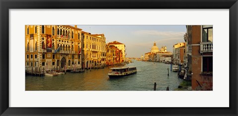 Framed Vaporetto water taxi in a canal, Grand Canal, Venice, Veneto, Italy Print