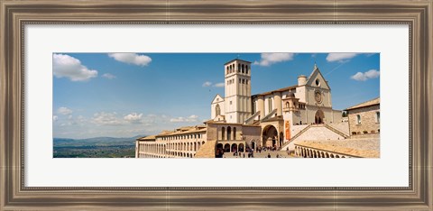 Framed Tourists at a church, Basilica of San Francisco, Assisi, Perugia Province, Umbria, Italy Print