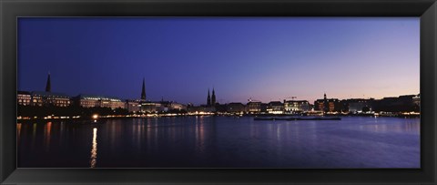 Framed Buildings at the waterfront, Alster Lake, Hamburg, Germany Print