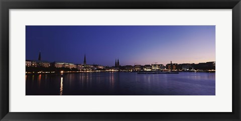 Framed Buildings at the waterfront, Alster Lake, Hamburg, Germany Print