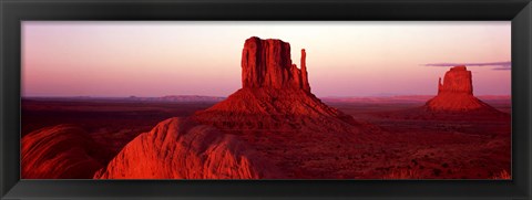 Framed East Mitten and West Mitten buttes at sunset, Monument Valley, Utah Print