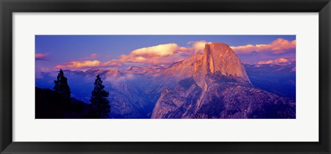 Framed Sunlight falling on a mountain, Half Dome, Yosemite Valley, Yosemite National Park, California, USA Print